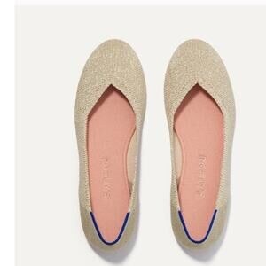 Rothy's Womens  Rounde toe  The Flat  light Gold Metallic size 8